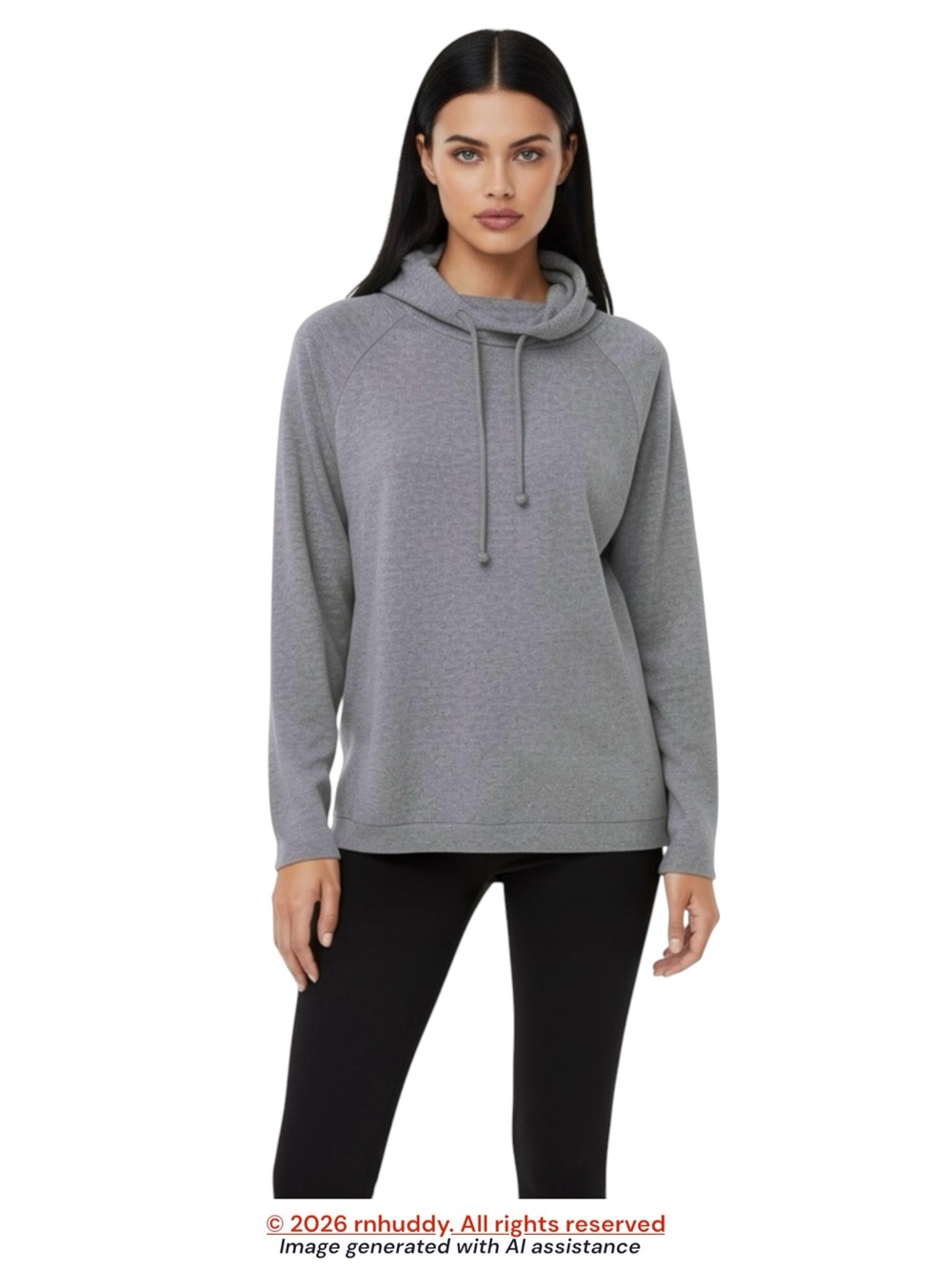 Banana Republic L grey knit snood sweatshirt